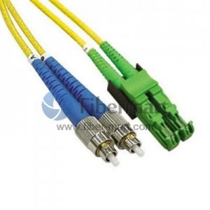 FC/UPC to E2000/APC Plenum(OFNP) Duplex 9/125 Single-mode Fiber Patch Cable