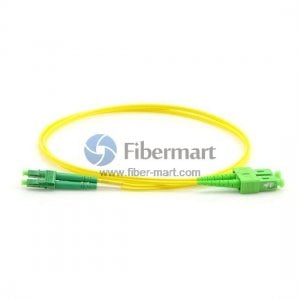 Câble de raccordement fibre duplex monomode LC/APC à SC/APC 9/125