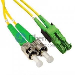 ST/APC to E2000/APC Singlemode 9/125 Duplex Fiber Patch Cable