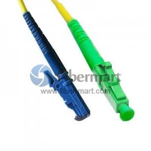 LC/APC to E2000/APC Plenum(OFNP) Simplex 9/125 Single-mode Fiber Patch Cable