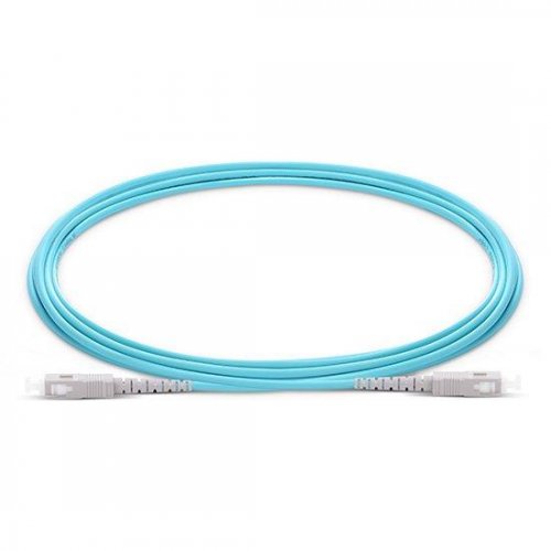 1M SC UPC to SC UPC Simplex 2.0mm PVC(OFNR) OM3 Multimode Fiber Optic Patch Cable