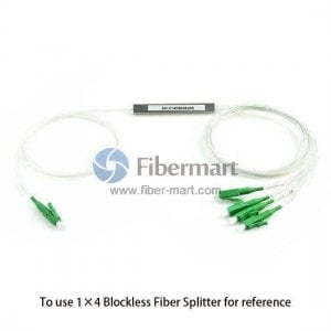 1x4 Polarisation Beibehaltung Blockless Fiber PLC Splitter Slow Axis