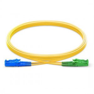 E2000 UPC to E2000 APC Duplex PVC/LSZH/OFNP 9/125 Single Mode Fiber Patch Cable