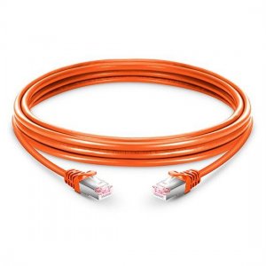 Cable de conexión de red Ethernet blindado sin enganches (FTP) Cat5e, PVC naranja, 10 m (32,81 pies)
