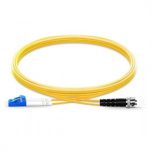 Одномодовый оптоволоконный патч-кабель 1M LC UPC к ST UPC, дуплексный, 2,0 мм LSZH 9/125
