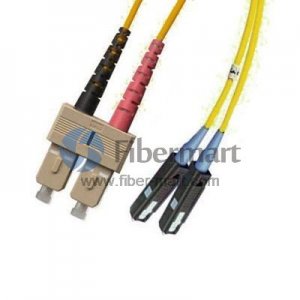 SC/APC to MU/UPC Plenum(OFNP) Duplex 9/125 Single-mode Fiber Patch Cable