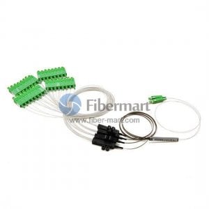 Divisor PLC de fibra 2x32 con kits de abanico