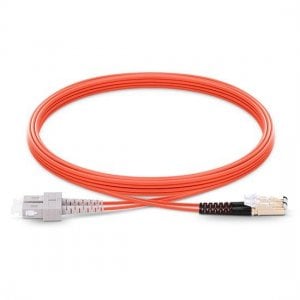 SC to E2000 Duplex PVC/LSZH/OFNP OM1 Multimode Fiber Optic Patch Cable