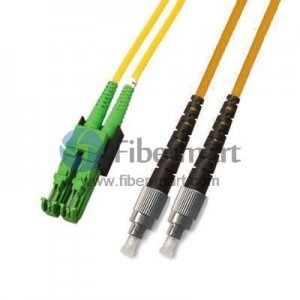 FC/APC to E2000/UPC Plenum(OFNP) Duplex 9/125 Single-mode Fiber Patch Cable