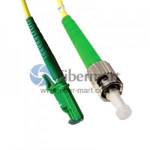 ST/APC to E2000/APC Plenum(OFNP) Simplex 9/125 Single-mode Fiber Patch Cable