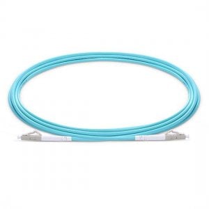 1M LC UPC to LC UPC Simplex 2.0mm PVC(OFNR) OM3 Multimode Fiber Jumper Cable