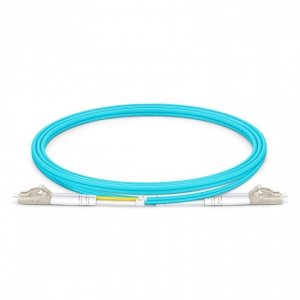 1M LC UPC to LC UPC Duplex 2.0mm PVC(OFNR) OM4 Multimode Ultra Low Loss Fiber Patch Cable