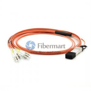 2M (6.6 футов) 40GBASE QSFP+ к разъему LC/SC/ST/FC (8) Активный оптический кабель Breakout