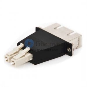 LC/UPC to SC/UPC Hybrid Duplex Plastic Fiber Adapter
