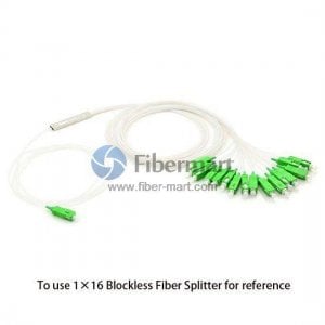 1x16 mantenimiento de polarización Blockless fibra PLC Splitter Eje lento