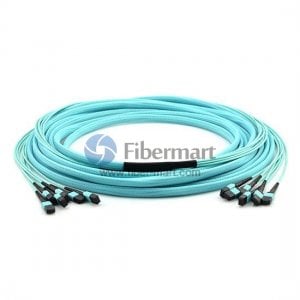 144 Fibers OM3 Multimode 24 Strands MPO Trunk Cable 3.0mm LSZH/Riser