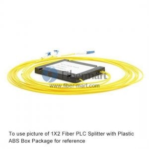 2x64 Fibra PLC Splitter con plástico ABS caja del paquete