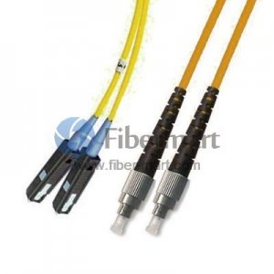 FC/APC to MU/UPC Plenum(OFNP) Duplex 9/125 Single-mode Fiber Patch Cable