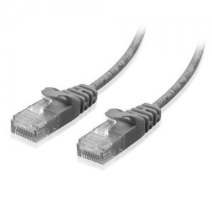 Câble de raccordement réseau Ethernet mince non blindé (UTP) sans accroc Cat5e, PVC gris, 10 m (32,81 pieds)