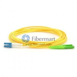 E2000/APC to LC/UPC Plenum(OFNP) Duplex 9/125 Single-mode Fiber Patch Cable