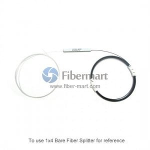 2x8 Bare fibra PLC Splitter 250 micras fibra desnuda
