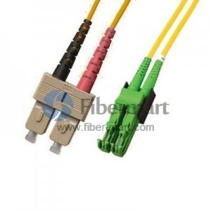 SC/APC to E2000/UPC Plenum(OFNP) Duplex 9/125 Single-mode Fiber Patch Cable