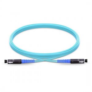 MU to MU Duplex PVC/LSZH/OFNP OM4 Multimode Fiber Optic Patch Cable