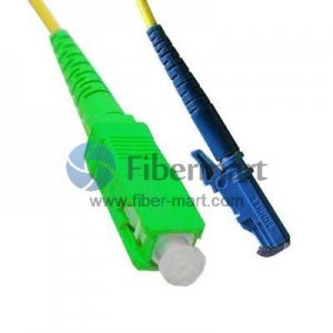 SC/APC to E2000/UPC Plenum(OFNP) Simplex 9/125 Single-mode Fiber Patch Cable