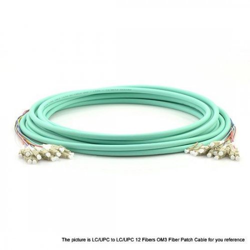 1.5M LC UPC to LC UPC 10G OM3 Multimode 24 Fiber MultiFiber PreTerminated Cable 0.9mm PVC Jacket
