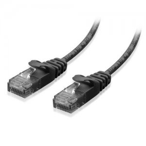 Câble de raccordement réseau Ethernet mince non blindé (UTP) sans accroc Cat5e, PVC noir, 10 m (32,81 pieds)