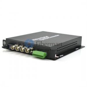 4 チャネル ビデオ & 1 チャネル リターン データ & 4 チャネル フォワード オーディオ & Ethernet to Fiber SM 20km 光ビデオ マルチプレクサ