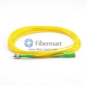 Câble de raccordement à fibre simplex monomode 9/125 SC/APC vers ST/APC