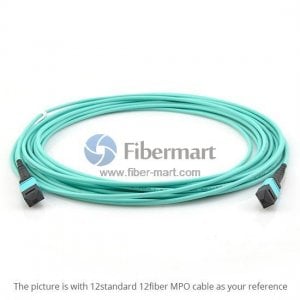 8 Fibers OM3 Multimode 12 Strands MTP Trunk Cable 3.0mm LSZH/Riser