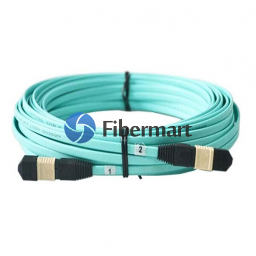 12 fibres OM3/OM4 12 brins plat de câble de tronc de MPO fibre plate LSZH/Riser
