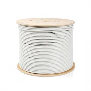 Bobina de 305 m (1000 pies) Cat5e Cable Ethernet a granel de PVC sólido sin blindaje (UTP) Blanco