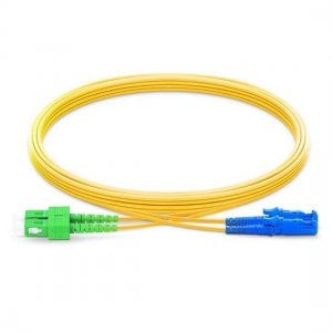 Cabo de remendo de fibra monomodo SC APC para E2000 UPC Duplex PVC/LSZH/OFNP 9/125