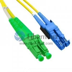 LC/APC to E2000/UPC Duplex 9/125 Single mode Fiber Patch Cable