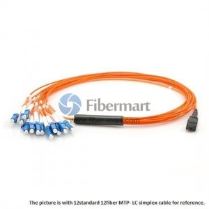 144 Fasern Multimode OM2 12 Stränge MPO Harness Kabel 3.0mm LSZH/Riser