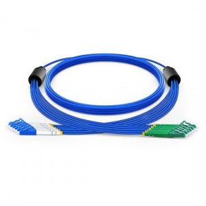 15m LC UPC to LC APC 6 Fibers Singlemode 9/125 Armored Breakout Cable 3.0mm Legs