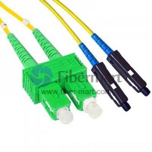 SC/APC to MU Singlemode 9/125 Duplex Fiber Patch Cable