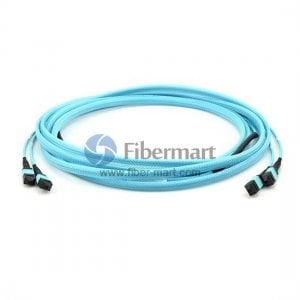 24 fibras 10g OM4 12 STRAYS MTP Cable troncal 3.0mm LSZH / RISER