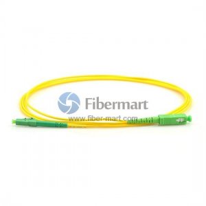 SC/APC to LC/APC Plenum(OFNP) Simplex 9/125 Single-mode Fiber Patch Cable