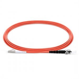 1M LC UPC to ST UPC Simplex 2.0mm PVC(OFNR) OM1 Multimode Fiber Optic Patch Cable
