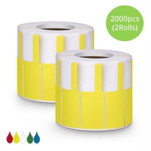 2.76in.L x 0.94in.W P Type Cable Adhesive Label Paper2000pcs/pack, Yellow