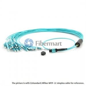36 Fibers OM4 Multimode 12 Strands MTP Harness Cable 3.0mm LSZH/Riser