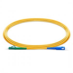 1m LC APC to SC UPC Simplex 2.0mm PVC(OFNR) SMF Bend Insensitive Fiber Patch Cable