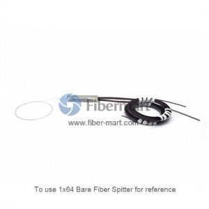 2x64 Bare fibra PLC Splitter 250 micras fibra desnuda