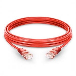 Câble de raccordement réseau Ethernet Cat5e sans accroc non blindé (UTP), rouge LSZH, 10 m (32,81 pieds)
