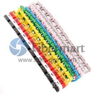 10pcs/lot Colour Label Numberic Cable Wire Marker Identification for Cat5e Printing Type
