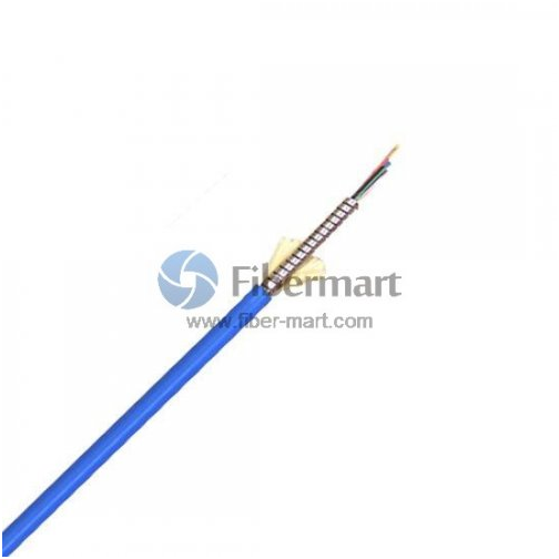 Blue fiber optic cable